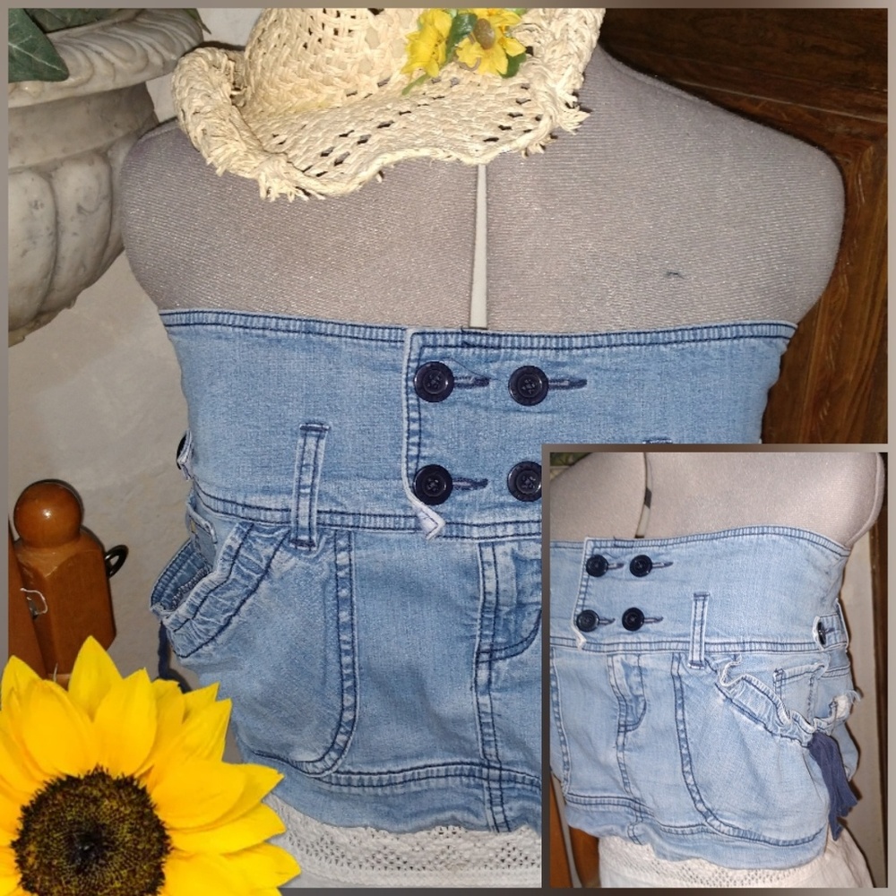Denim crop top, country girl, river dtyle